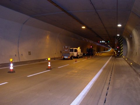 Tunnel Dobrovského - Injektion des Sicherungs-Injektions-Systems – Brünn